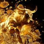 A-picture-showing-a-bull-inside-various-Bitcoin-coins